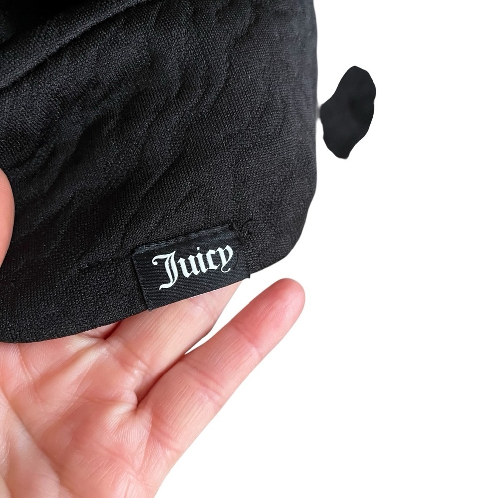 Juicy Couture Sport XL Black Jacquard Textured Pullover Crop Sweatshirt - Picture 6 of 7